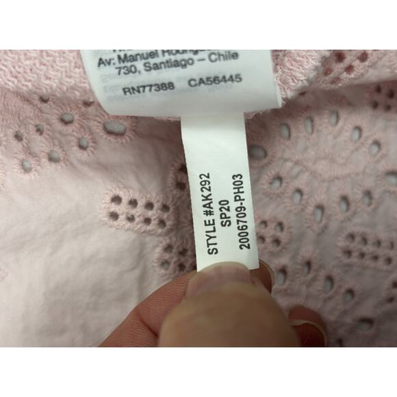 J Crew Women’s XXS Pink Long Sleeve Cotton Sweater Eyelet Lace Back Coquette - Picture 5 of 8